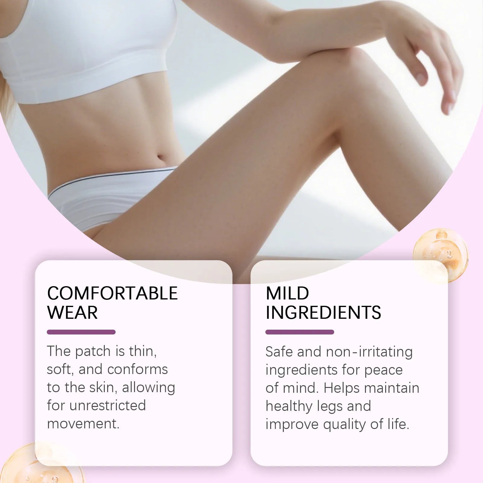 Box of 12 leg care patches with plant ingredients for nourishing massage