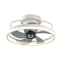 Modern overhead fan lamp with 500mm blades and integrated acrylic light shade in multiple colour options