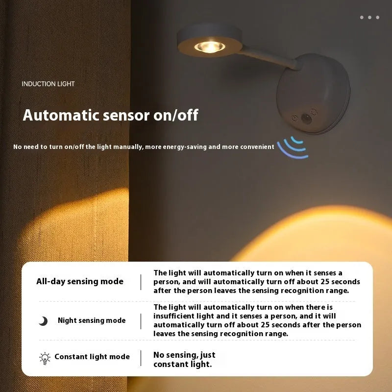 Modern geometric rechargeable wall lamp with remote control on indoor wall