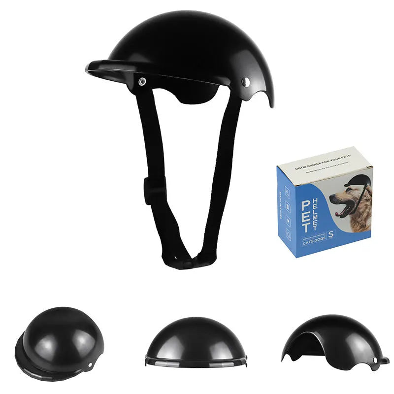 S size plastic pet helmet for small dogs in pink, black, yellow, or green
