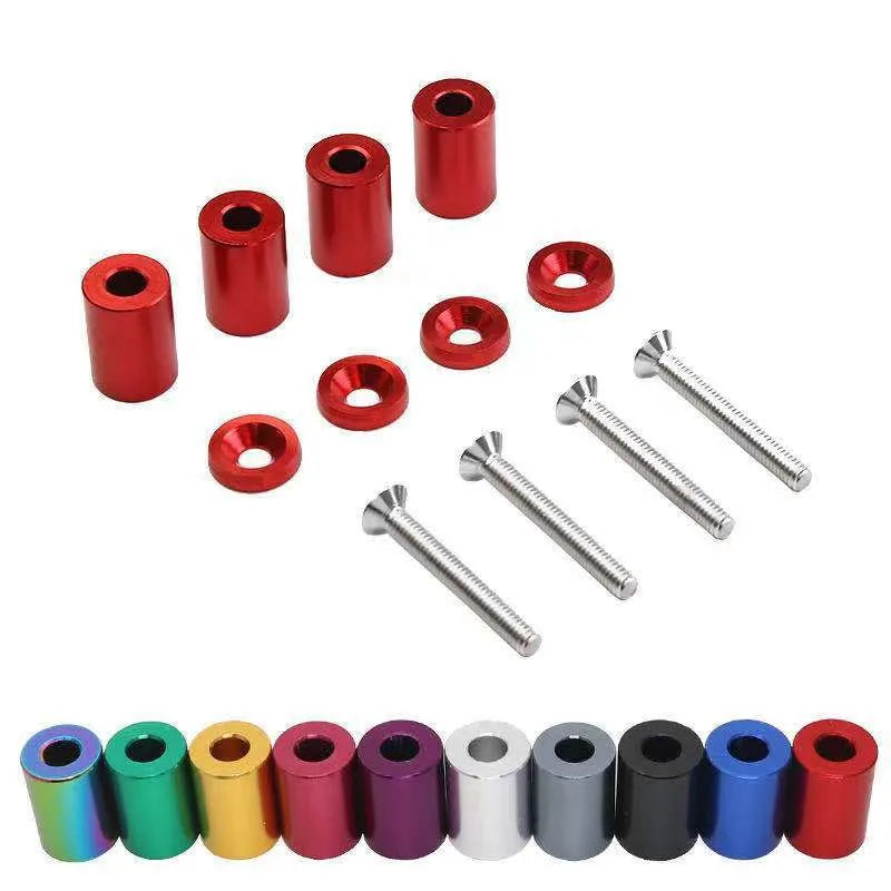 Aluminium alloy machine cover pad height sheet kit for modified cars with screws, nuts and washers