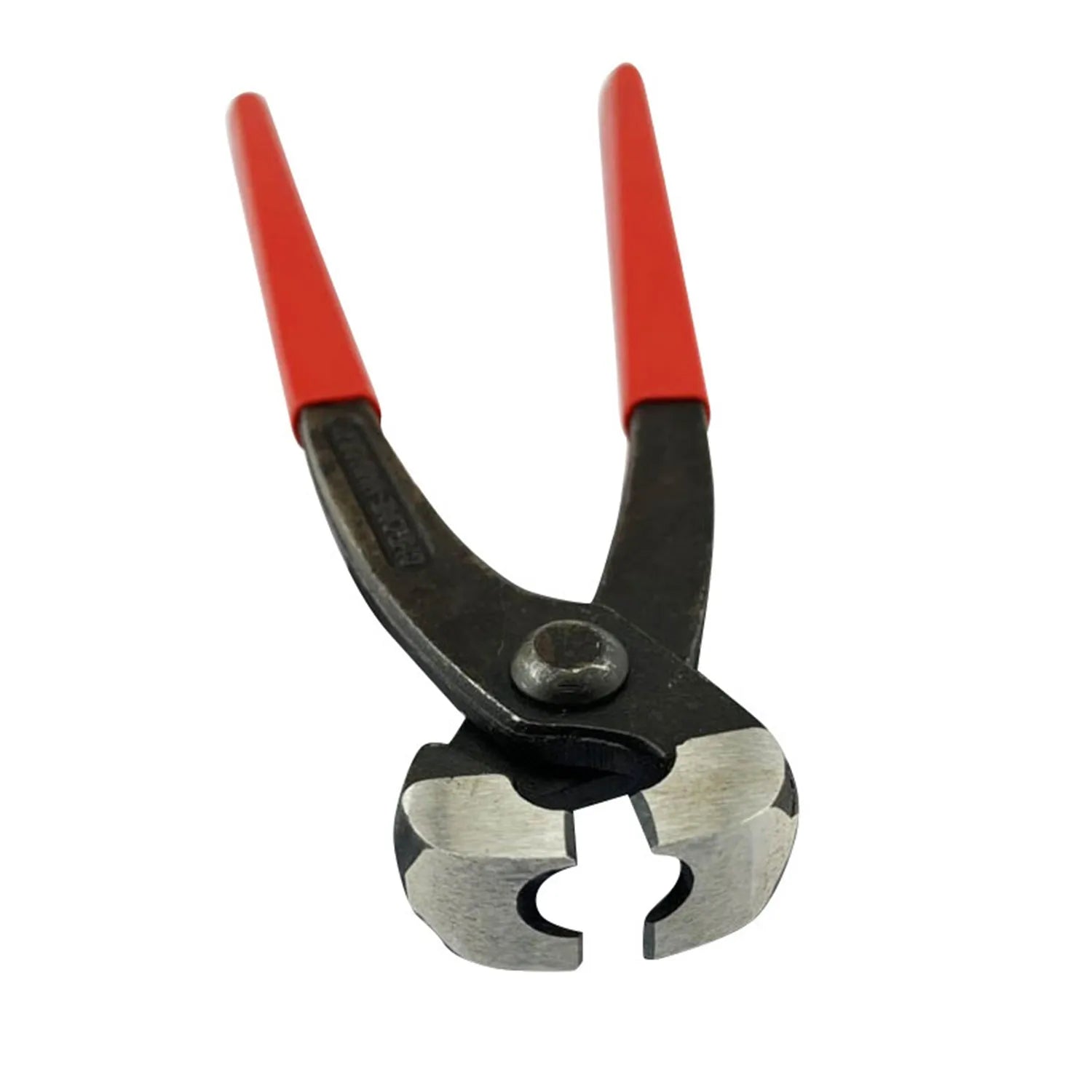 Red cloth PEX single ear clamp set with metal construction and carbon steel cutting edge