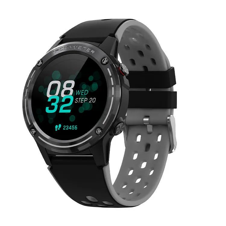 GPS smart watch with square 49mm case and silicone sports bracelet in multiple colours