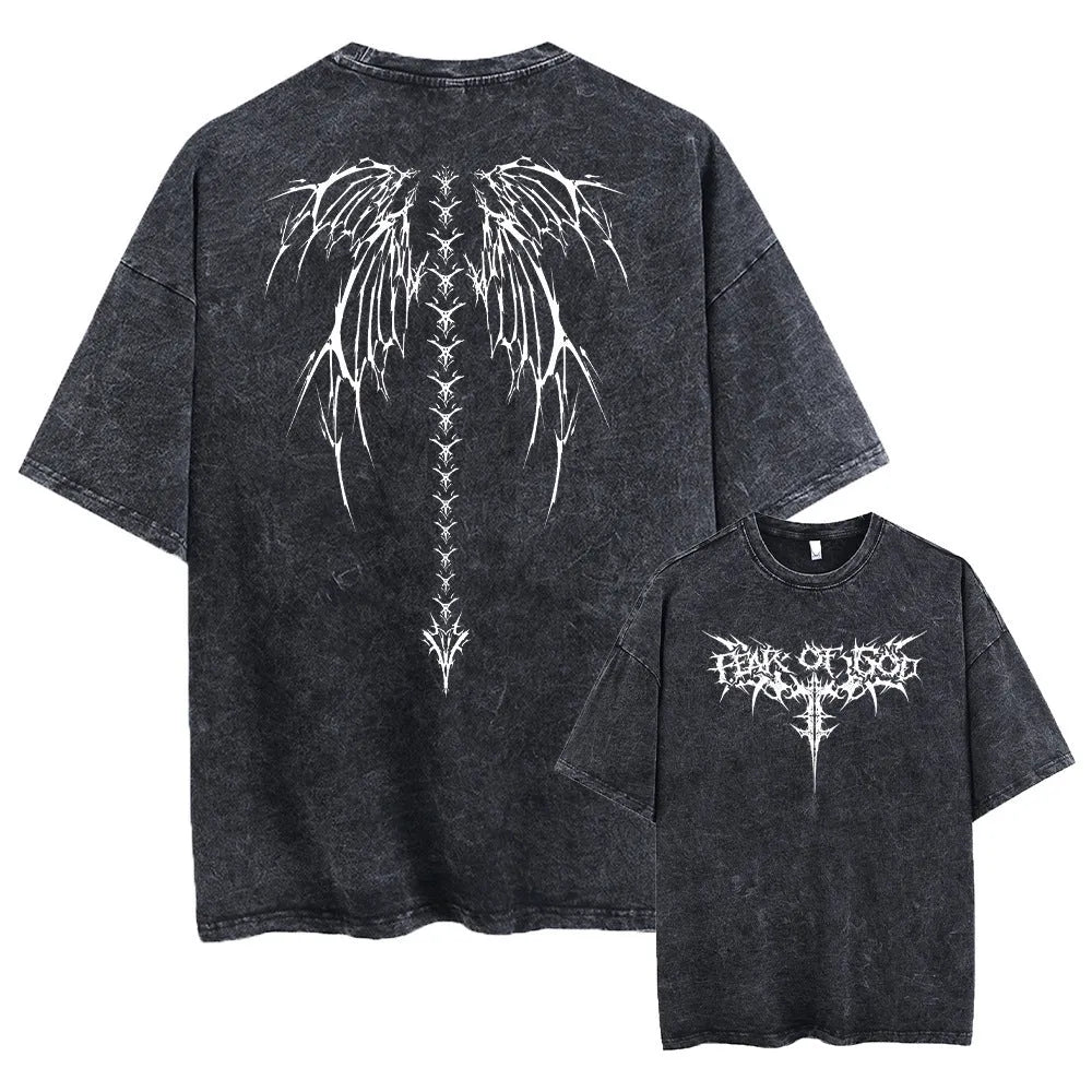Men's oversized loose fit cotton t-shirt with drop shoulder short sleeves.
