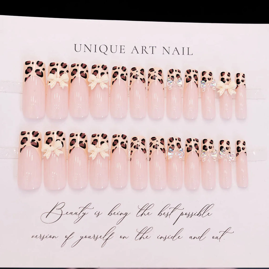 Leopard print butterfly nail art stickers plastic decorative pieces WM296 colour ladies manicure