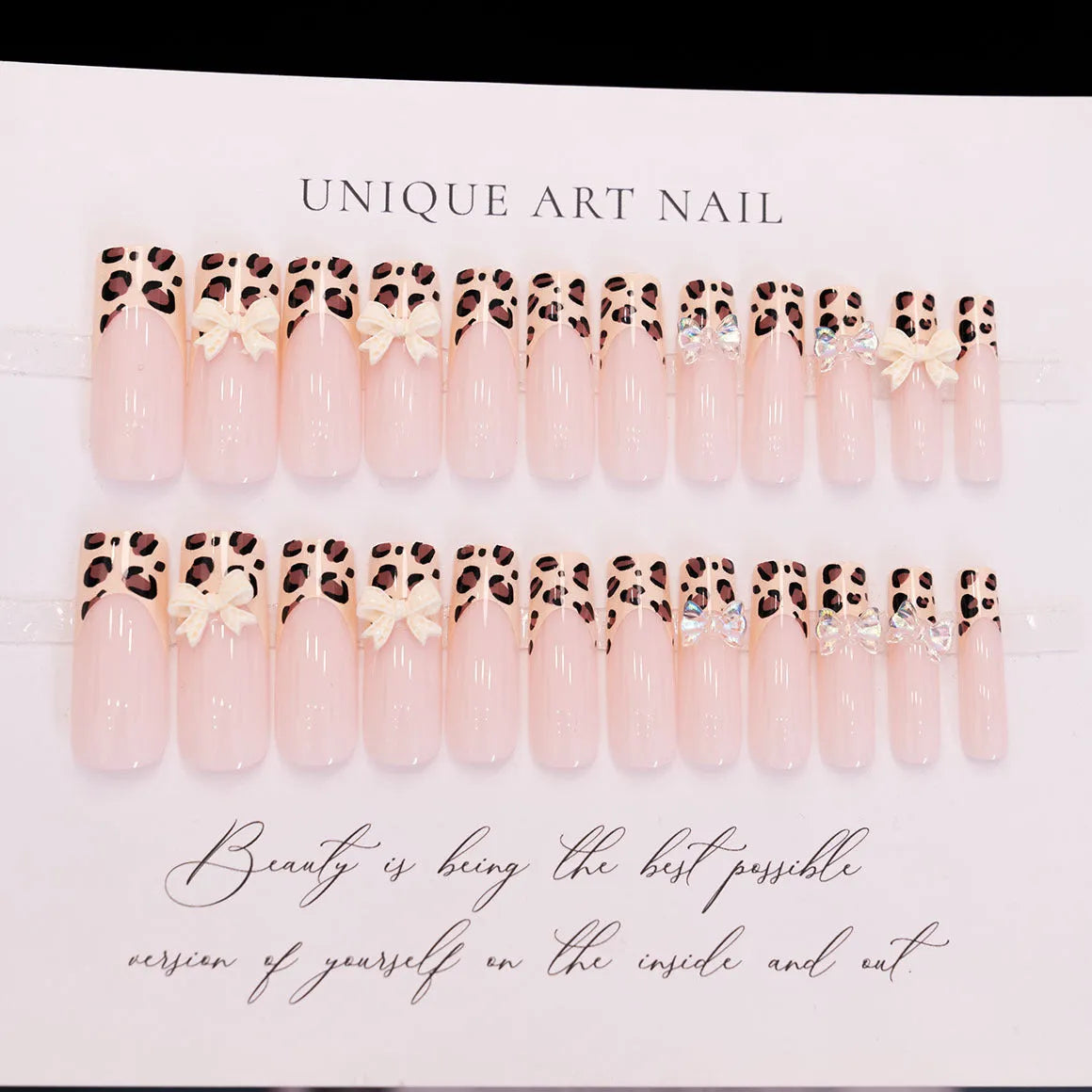 Leopard print butterfly nail art stickers plastic decorative pieces WM296 colour ladies manicure