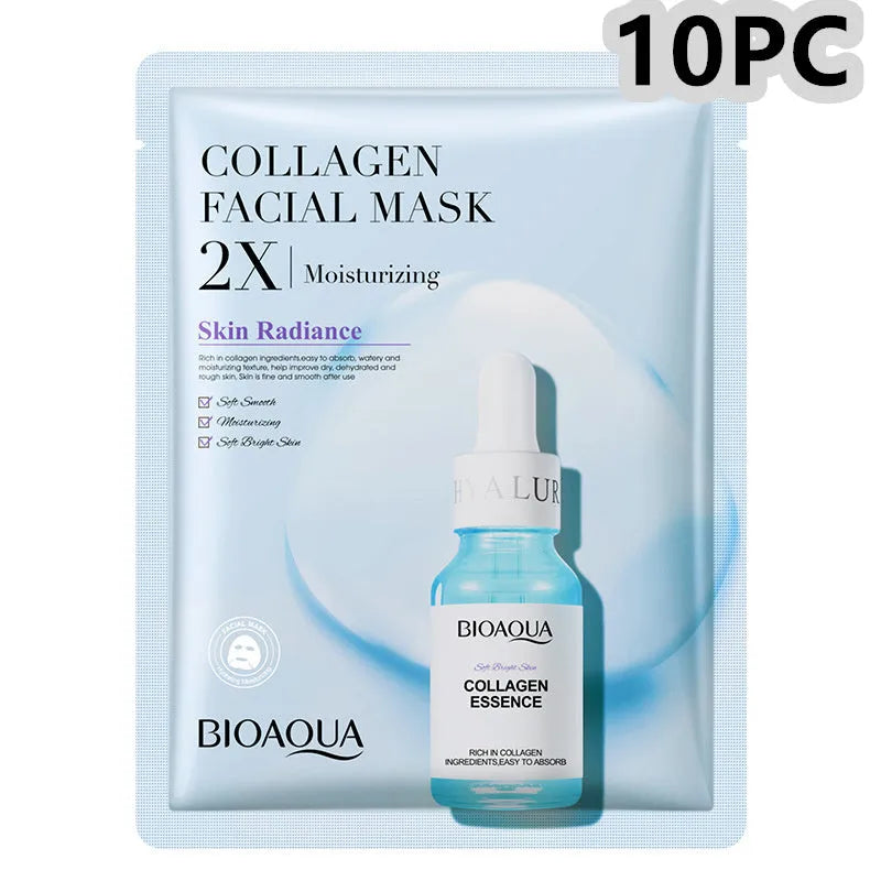 Single pack of a 30g gel facial sheet mask from a range including Collagen, Hyaluronic Acid, Vitamin C and Centella Asiatica variants.