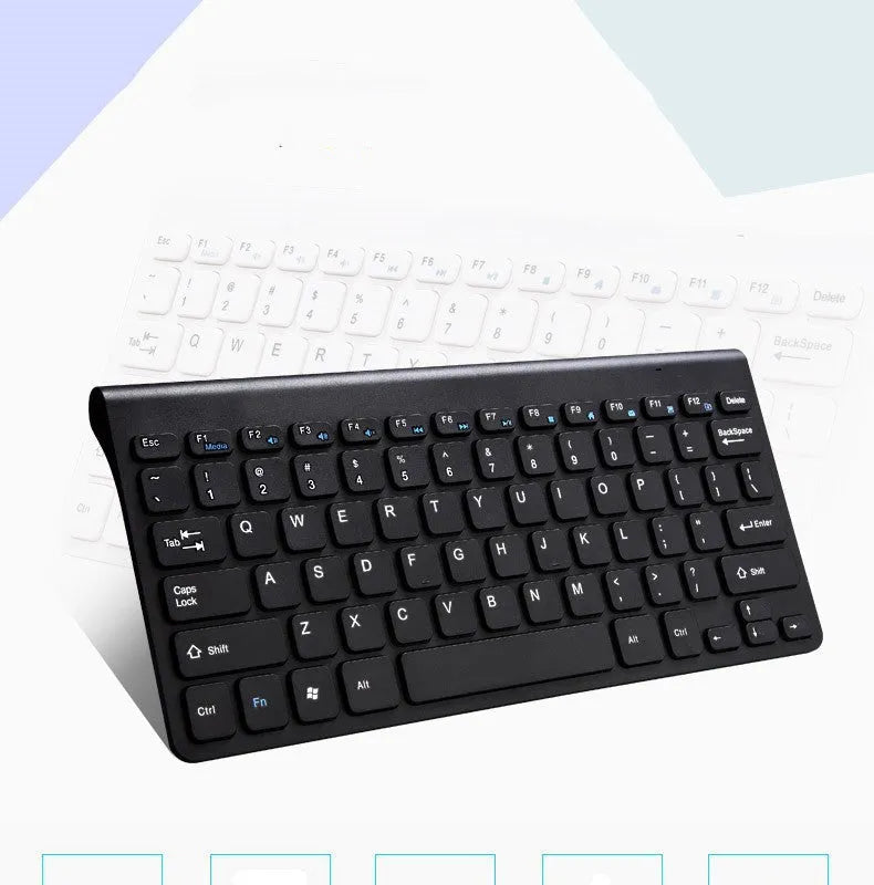 Black and white wireless keyboard and mouse set with 4G receiver showing 10-metre range