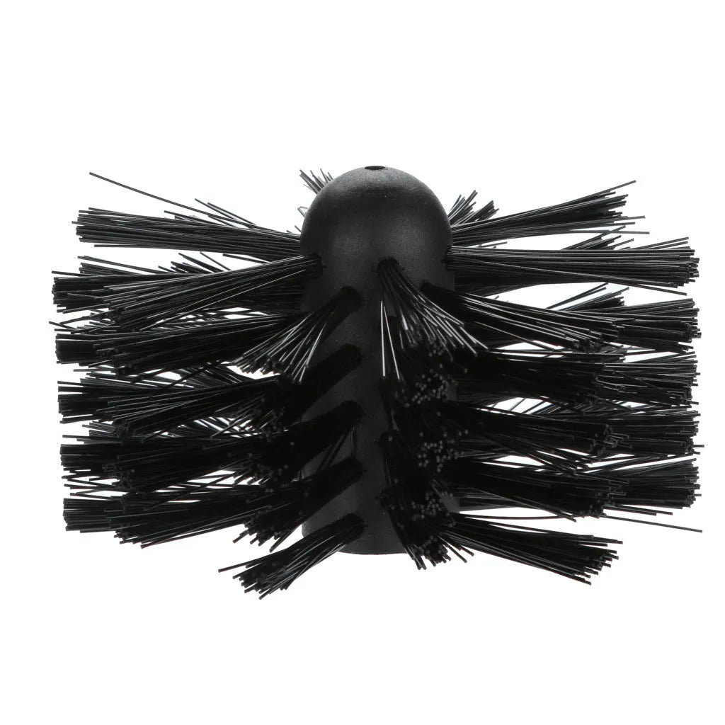 Flexible metal rod chimney cleaning brush with nylon bristles for dryer pipes and ducts
