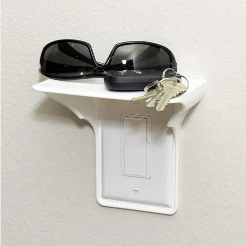 White plastic socket rack organiser tray for toolboxes, dimensions 14x10x15 cm.