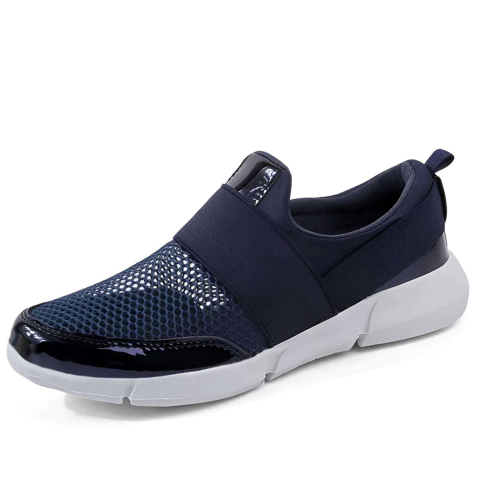 Women's low-top casual sneakers in blue with mesh lining and lightweight construction