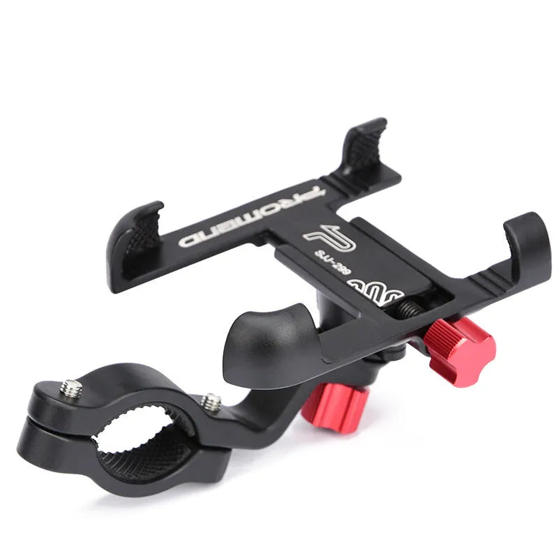Motorcycle phone holder with 360 degree rotation in aluminium alloy on handlebar