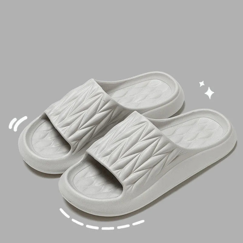 Leaf texture design EVA household slippers with non-slip soles in multiple colour options