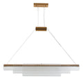 Modern minimalist pendant lamp with iron frame and glass shade in three available lengths