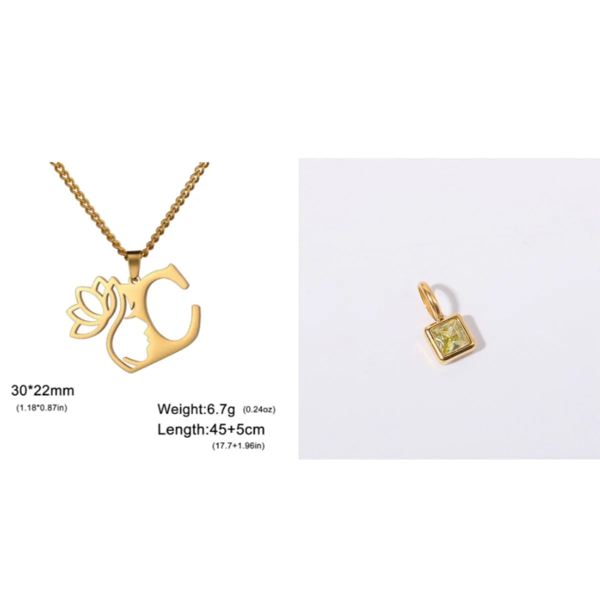Gold and silver stainless steel fashion necklaces with a cross chain design and matching pendants.