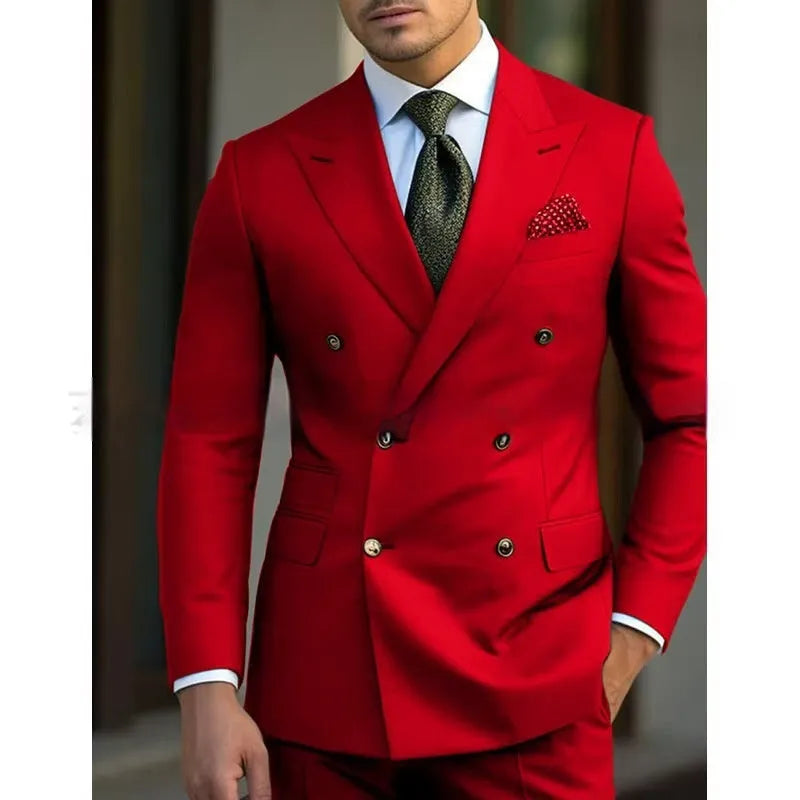 Men's two-piece business suit set in regular cut with jacket and trousers