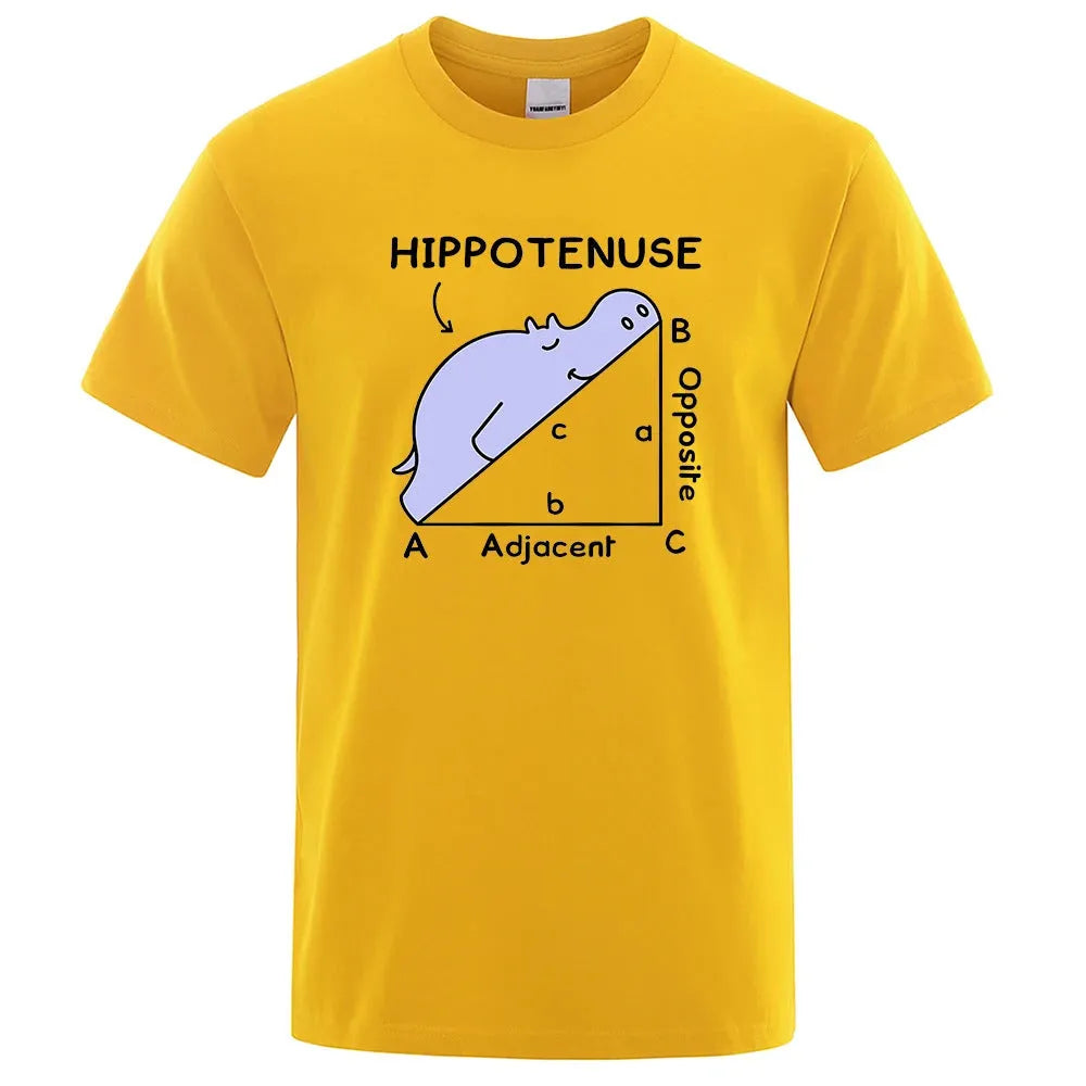 Cotton T-shirt with Hippotenuse Opposite Adjacent mathematics print in loose fit design