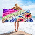 Microfiber square beach towel tie-dye series in multiple colours, polyester material, 150x75cm or 180x60cm