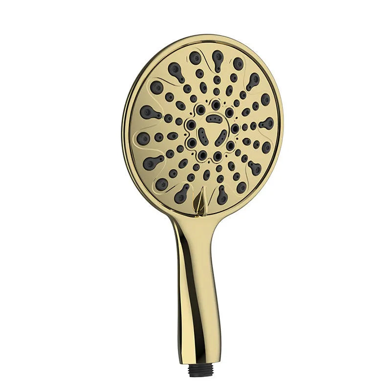 6-inch diameter handheld shower head with electroplated finish showing multiple spray nozzles