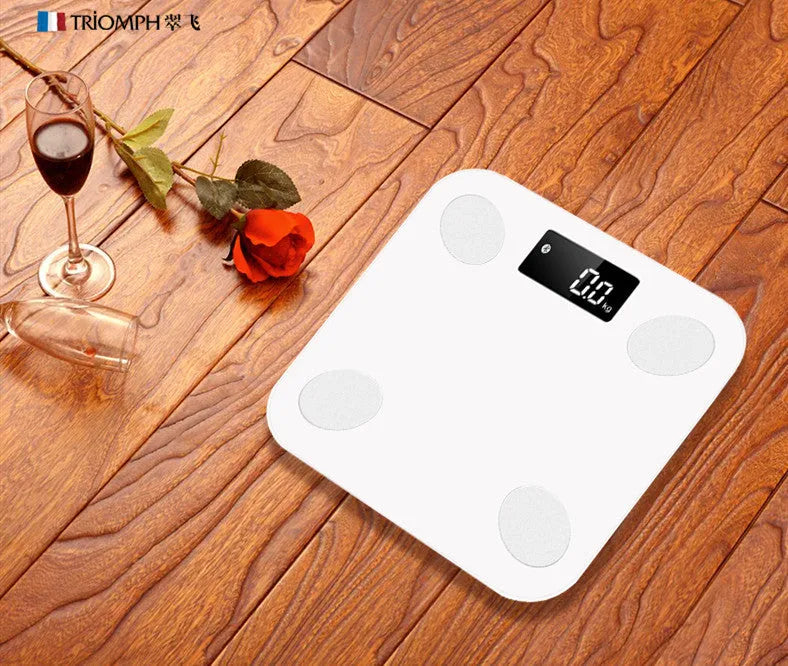 Electronic weight scale with LCD display and Bluetooth body fat analysis