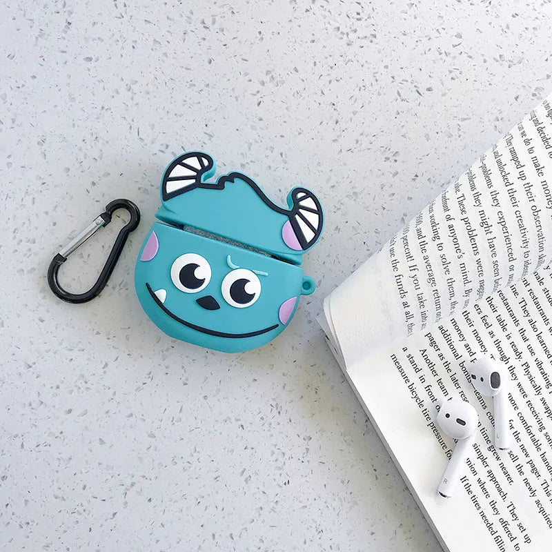 Cartoon animal design silicone case for AirPods 1 and 2 generation in multiple colours
