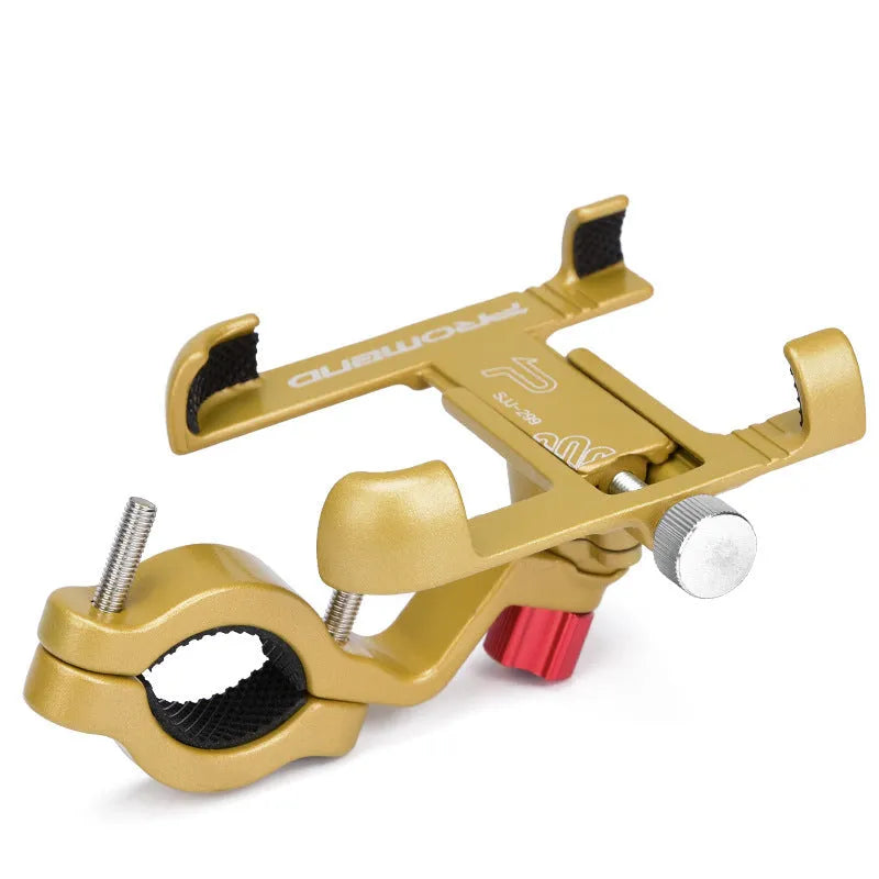 Motorcycle phone holder with 360 degree rotation in aluminium alloy on handlebar