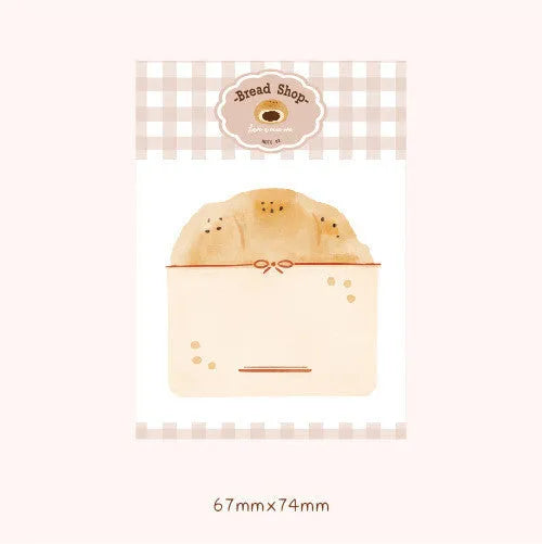 Food Bread Handbook Note Paper pad showing 30 sheets on an 85mm by 120mm back card.