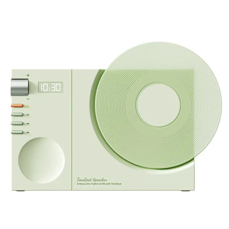 Mini Bluetooth portable speaker in Obsidian Black, Ivory White, Coral Pink or Plum Green colours with USB charging port