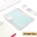 Refillable loose spiral notebook with PP cover in pastel cookie design, A5 and B5 size options shown