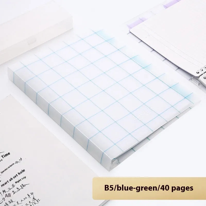 Refillable loose spiral notebook with PP cover in pastel cookie design, A5 and B5 size options shown