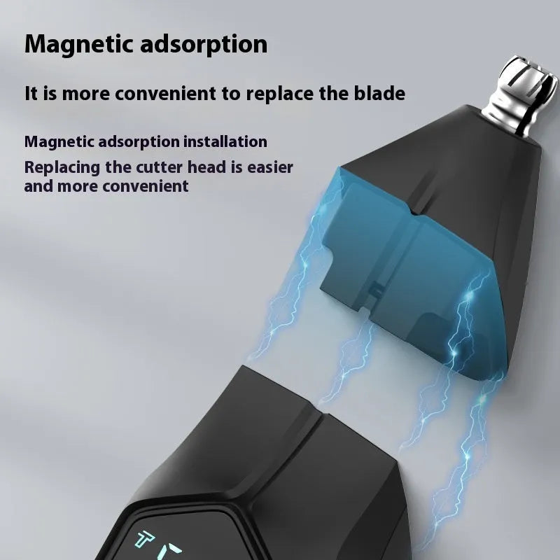 Five-in-one magnetic cutter head men's hair clipper suit with attachments, low noise, full wash, Style 1