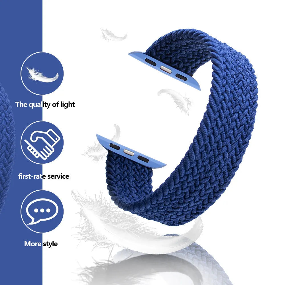 Woven Apple Watch strap with plastic head in multiple colours and sizes