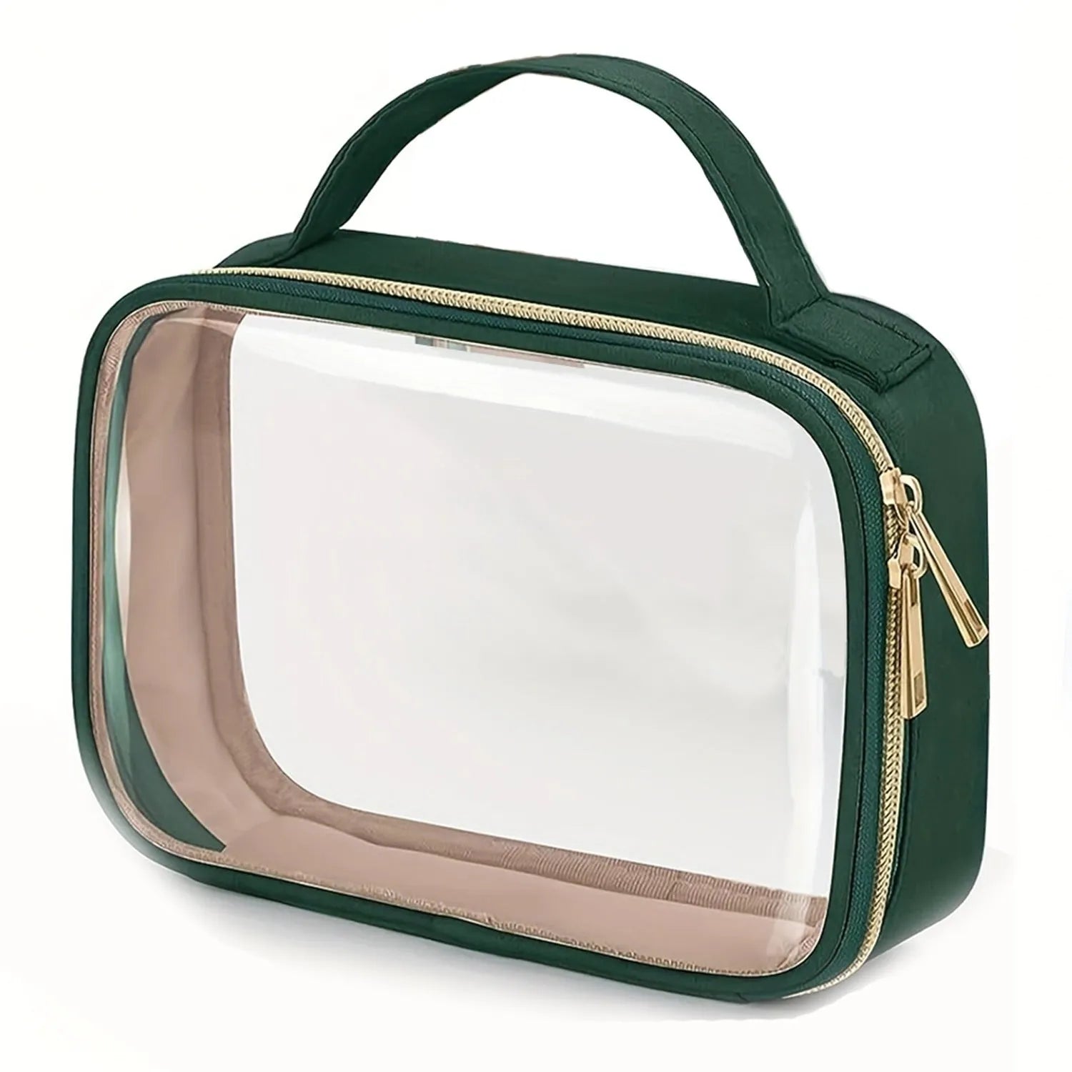 Transparent PVC lipstick storage wash bag with chain handle in multiple colour options