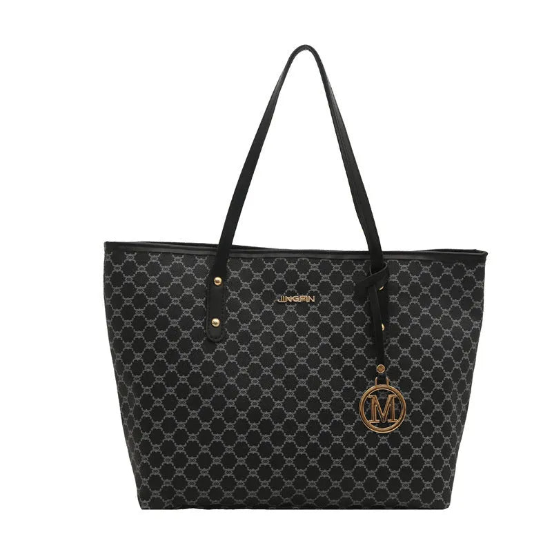 Street trend shoulder bag made from PU material with sewing thread decorative elements