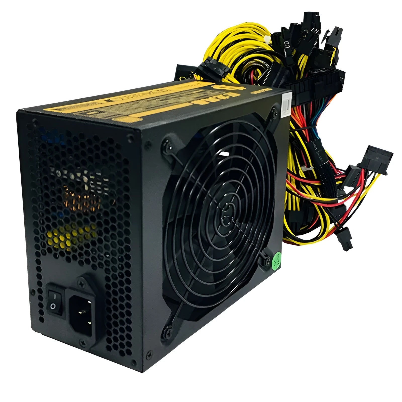 Black server power supply unit with high wattage rating for 110V systems.