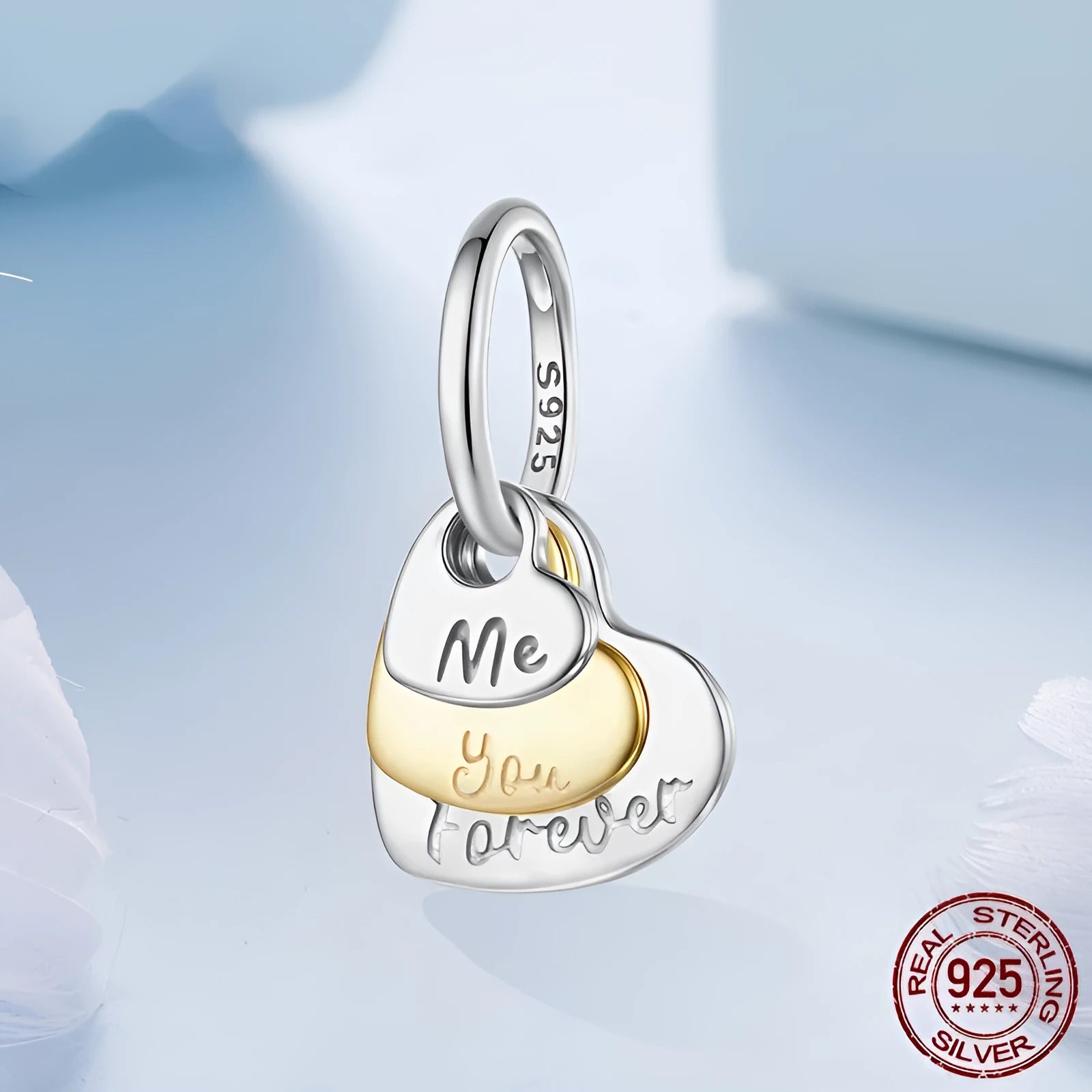 S925 sterling silver bead pendant part, 1.8cm high, 1.3cm wide, with oval aperture, BSC1177 colour