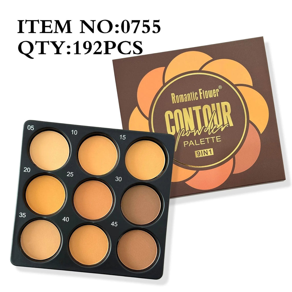 Dark matte makeup palette with nine waterproof colours for punk, INS, and national fashion styles