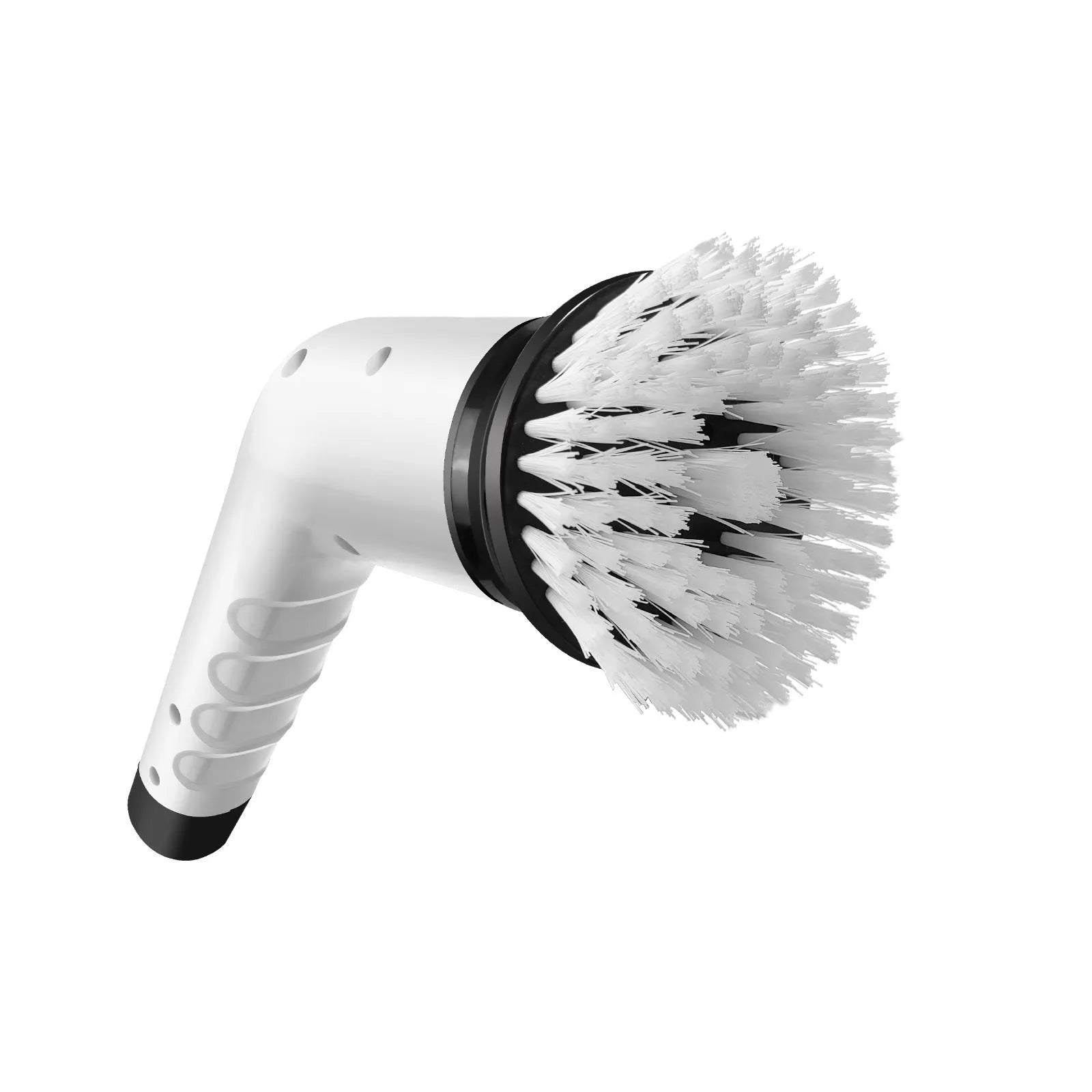 White lithium rechargeable handheld cleaning brush with ABS construction