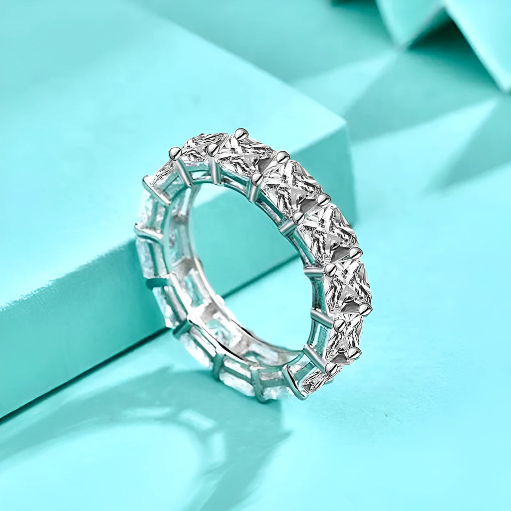 925 sterling silver full rhinestone zircon ring in geometric hip hop style for women