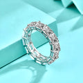 925 sterling silver full rhinestone zircon ring in geometric hip hop style for women