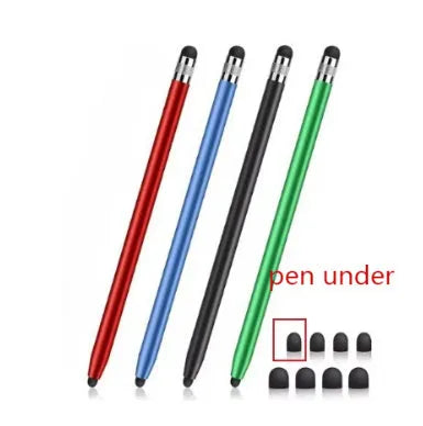 Universal two-in-one metal touch screen pen in black silver blue green red pink purple gold for tablet PC and mobile phone