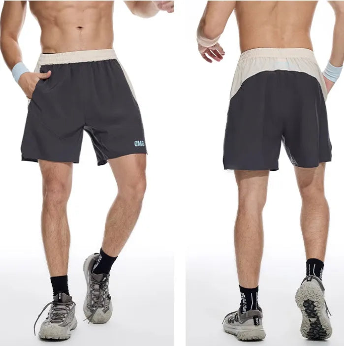 Men's loose hipp-style workout shorts for lifting training in dark rock ash colour