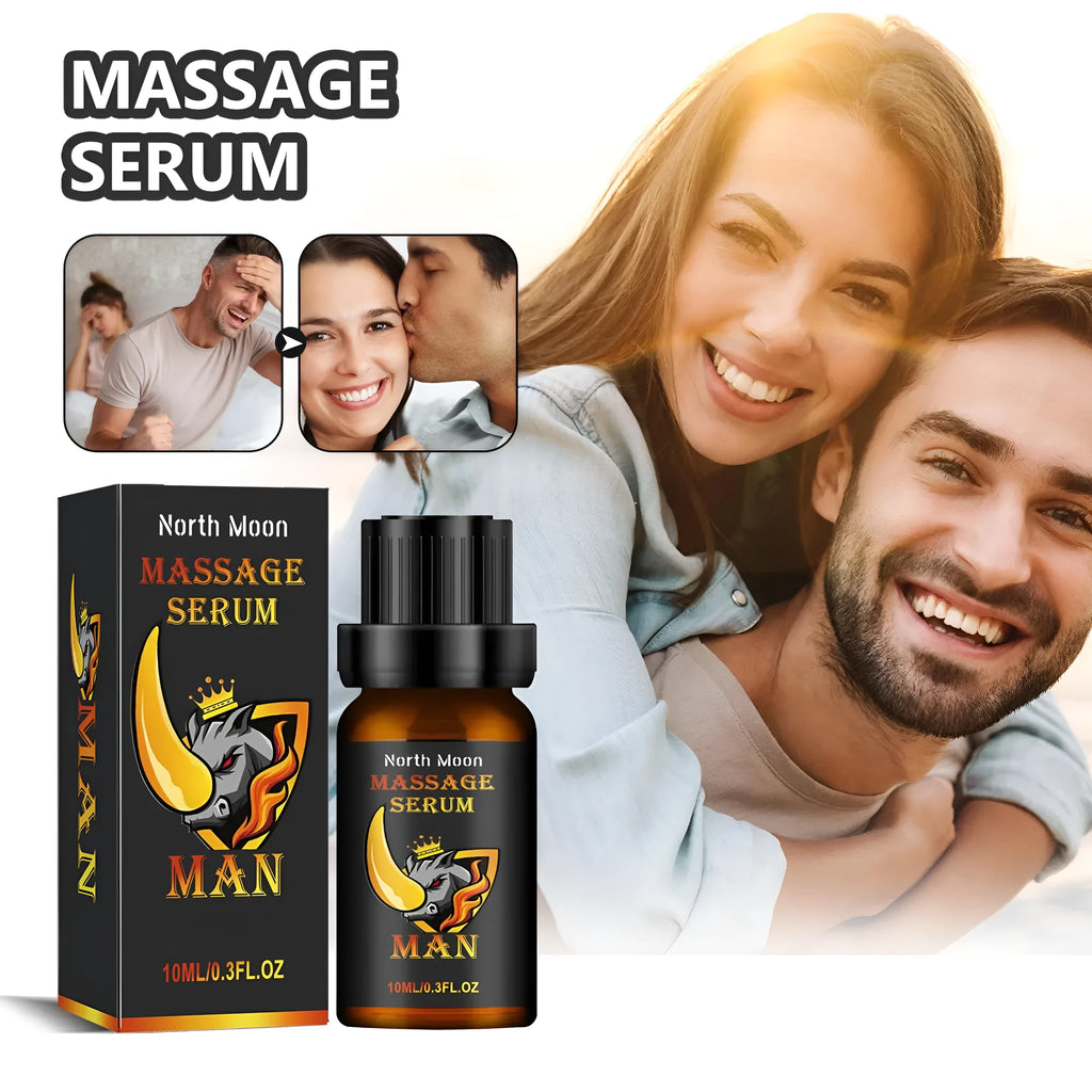 10ml bottle of men's body care essential oil with ginger root oil for external massage application