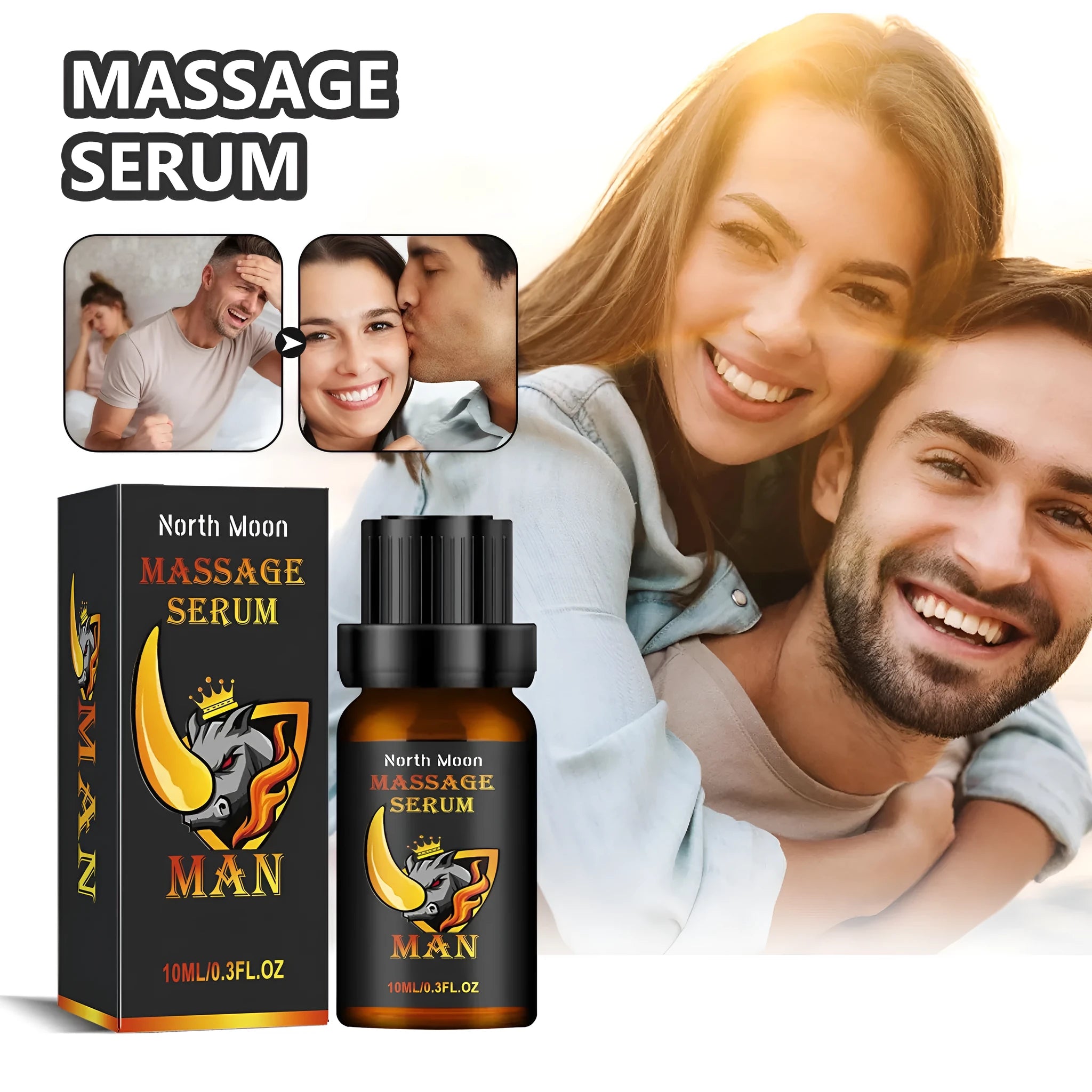 10ml bottle of men's body care essential oil with ginger root oil for external massage application