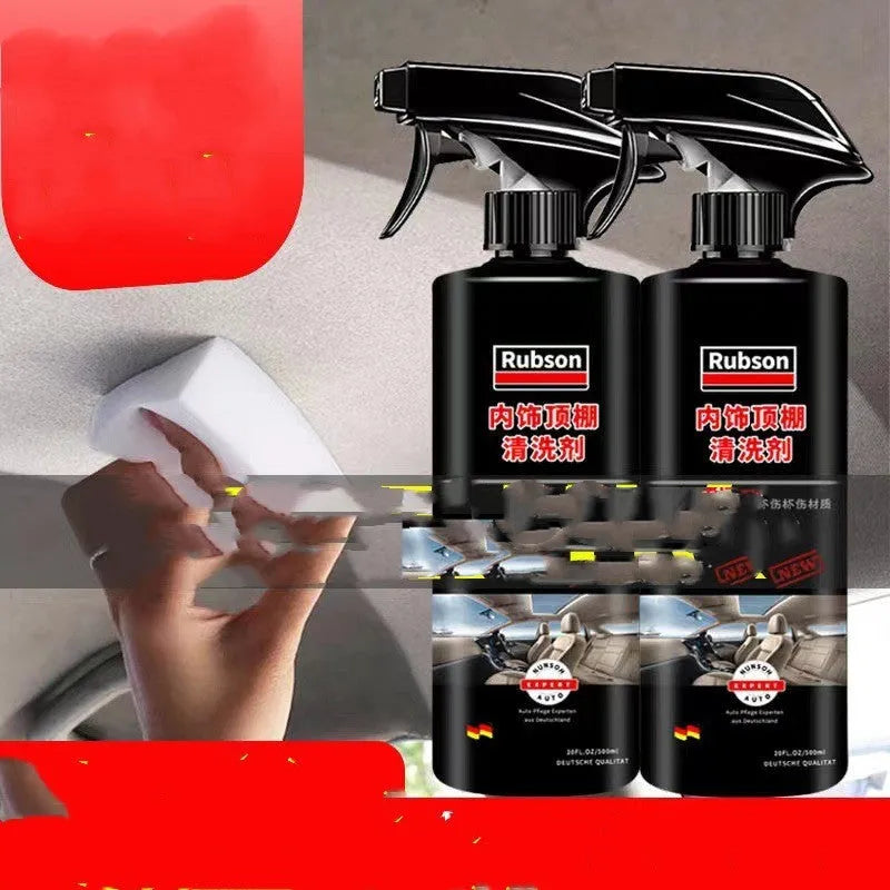 Wash free fabric roof foam cleaner bottle with sponge wipes and towel for car interior cleaning