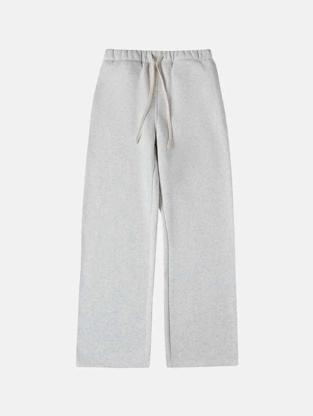 Men's black fleece-lined sweatpants with elastic waistband and drawstring closure in loose fit