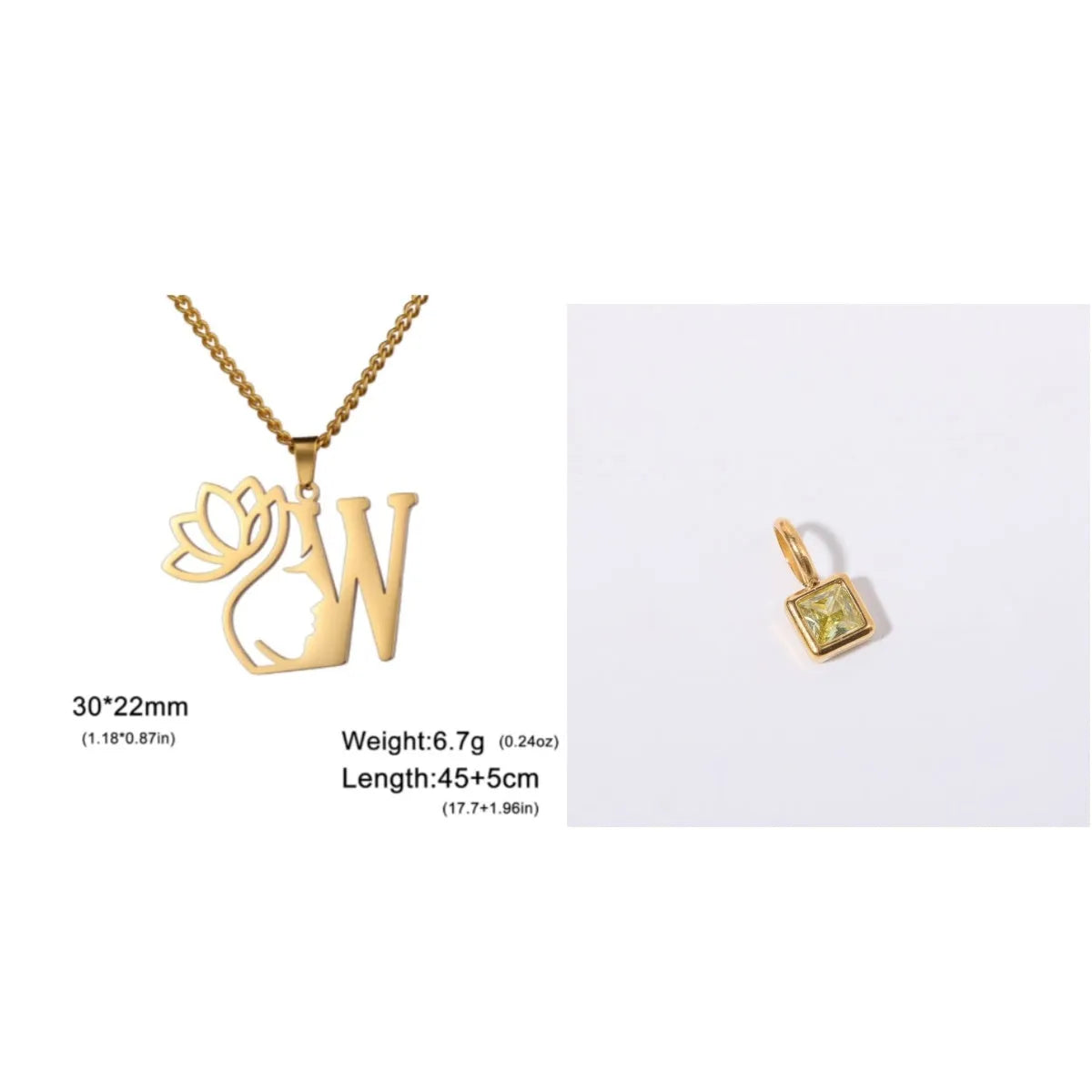 Gold and silver stainless steel fashion necklaces with a cross chain design and matching pendants.