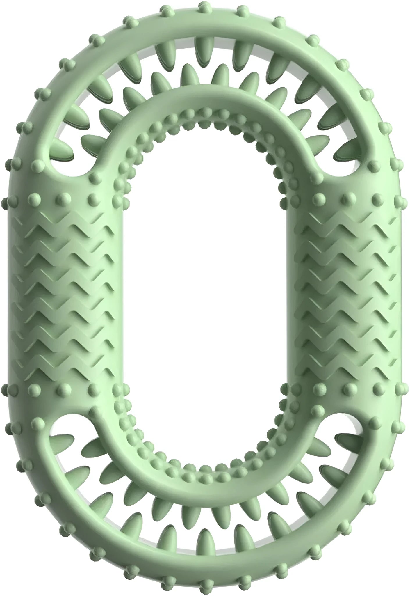 Blue green pink O-ring shaped resistant dog chewing toy for aggressive chewers and dental care