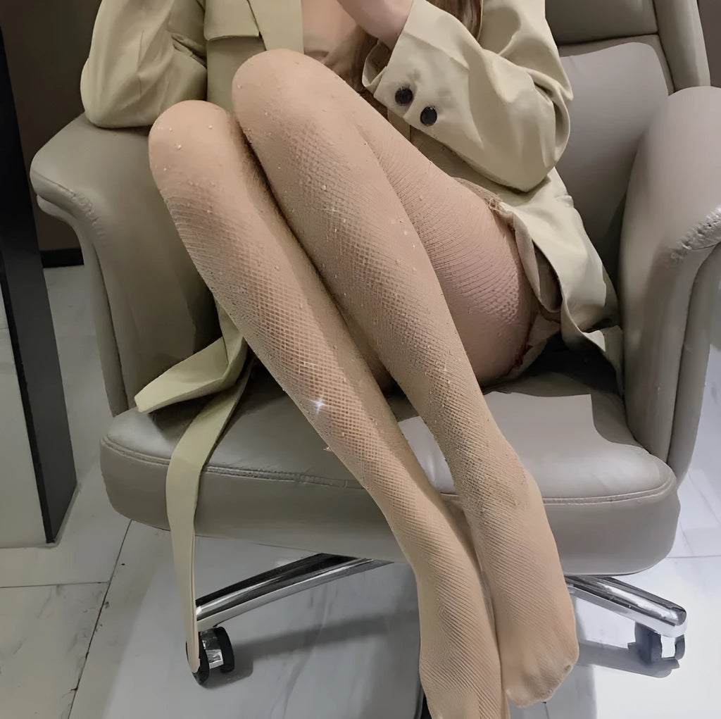 Women's diamond pattern fishnet mesh socks in black, skin colour, or white