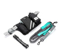Black nylon pet training waist bag set with matching leash and collar for outdoor dog walking